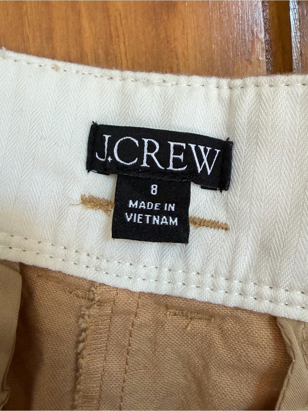 J. Crew Khaki Tie-Waist Cotton/Linen Blend Shorts - Picture 3 of 5